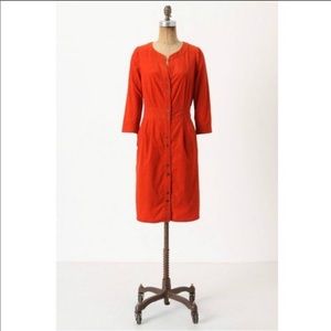 Anthropologie Maeve Anaheim Corduroy Shirt Dress